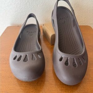 CROCS Dark Brown Slingback Flats
